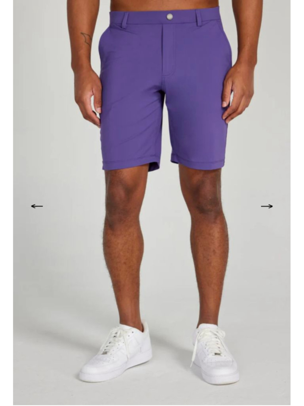 Men's REDVANLY Purple golf pull on Shorts L with Red Waistband